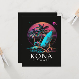 Invitación Kona Hawái Tabla de Surf Hawaiana Vintage