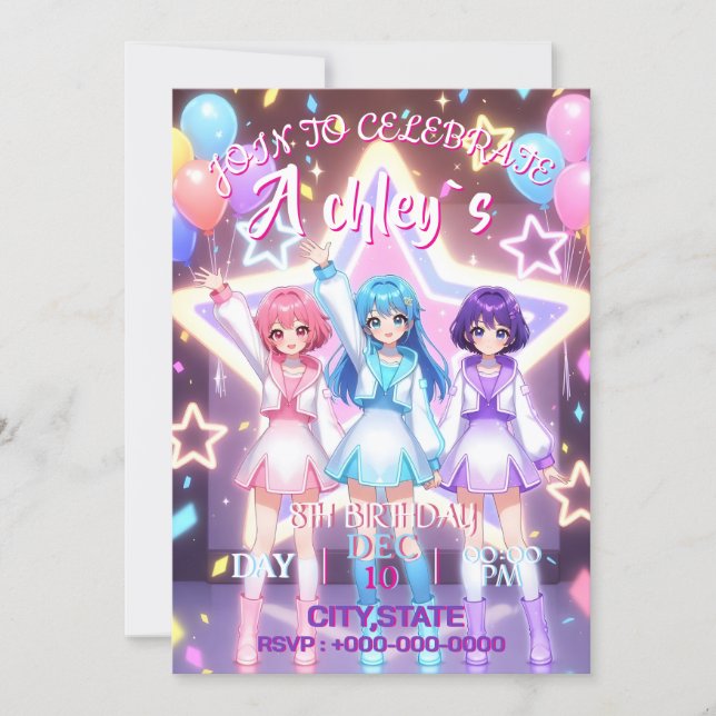 Invitación KPOP Demon Hunters Inspired Invitation (Anverso)