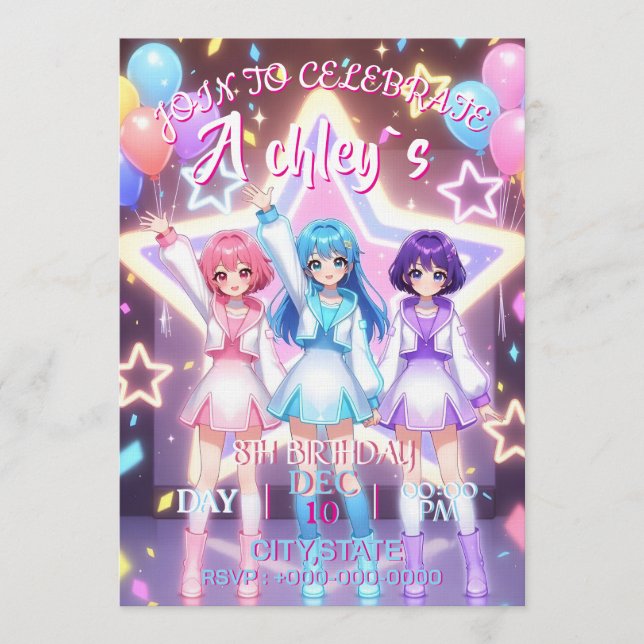 Invitación KPOP Demon Hunters Inspired Invitation (Anverso)