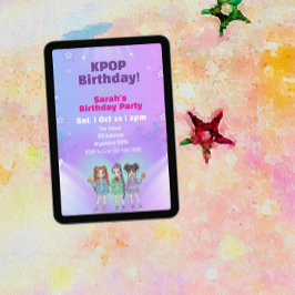 Invitación KPOP Superstar Birthday, Color the back