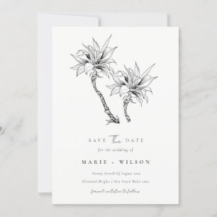 Invitación Kraft De La Armada Tropical Del Árbol De Palma Gua