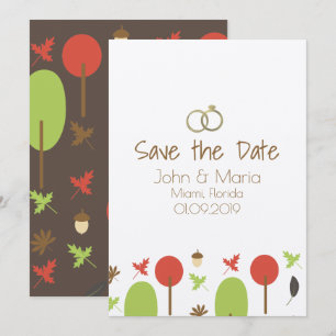 Invitación Kraft de Otoño para Guardar la Fecha