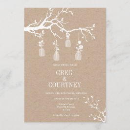 Invitación Kraft del tarro de albañil