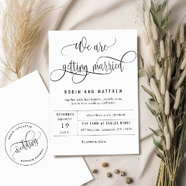 Invitación Kraft Estamos Casados Con Un Boda Rústico Moderno