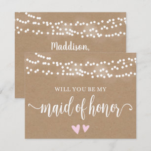 Invitación Kraft Lights Serás Mi Manada De Honor