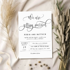 Invitación Kraft Moderno Rustic Nos Estamos Casando Boda