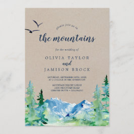 Invitación Kraft Nos Une En La Boda De Destino De Las Montaña