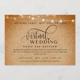 Invitación Kraft Paper and Lights, Boda virtual en línea