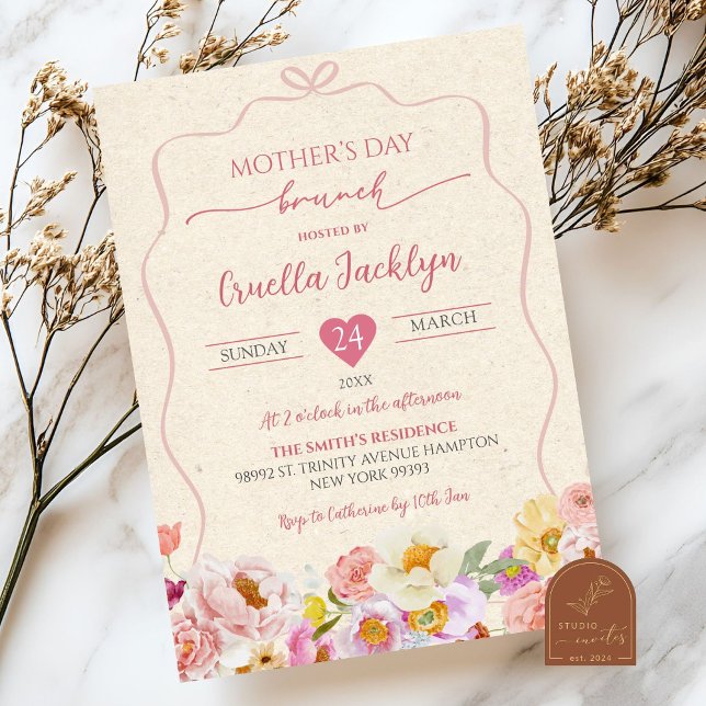 Invitación Kraft Paper: Brunch del día de la madre (Subido por el creador)