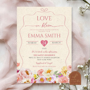 Invitación Kraft Paper Love in Bloom Bridal Shower