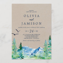 Invitación Kraft Rocky Mountain Casual Destination Wedding