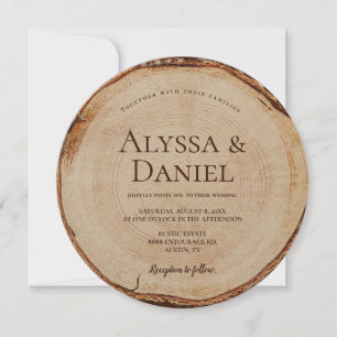 Invitación Kraft Rústico Boda Personalizado de grano de corte