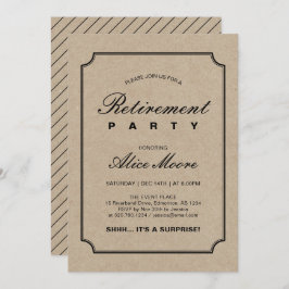 Invitación Kraft simple y elegante | Fiesta de jubilación sor