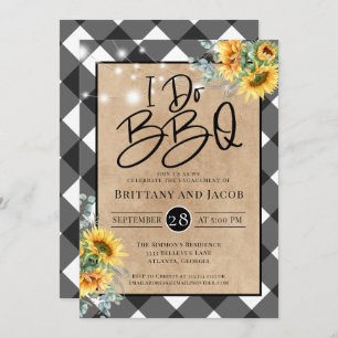 Invitación Kraft String Lights Floral I Do BQ Engagement Inv