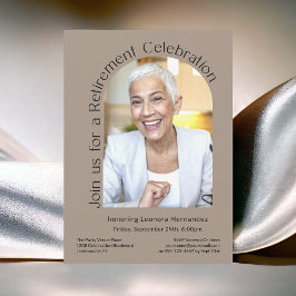 Invitación Kraft Tan Simple Photo Arch Retirement Fiesta
