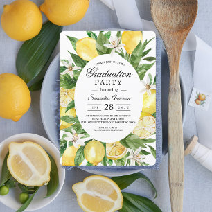 Invitación Kraft Vintage Watercolor Amarillo Lemónica Frame