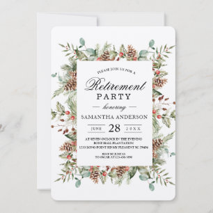 Invitación Kraft Winter Green Pine Frame