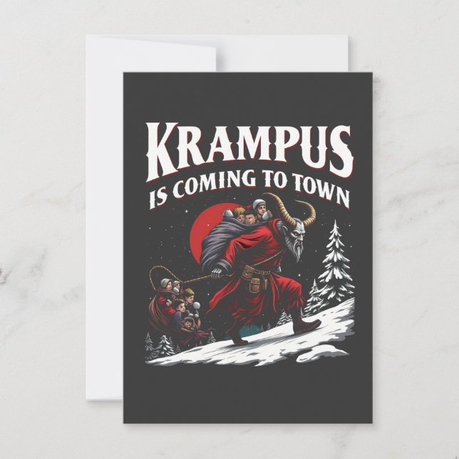 Invitación Krampus llega a la ciudad de los Navidades Krampus (Anverso)