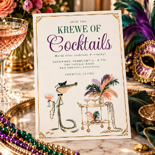 Invitación Krewe de Cócteles Fiesta de Mardi Gras