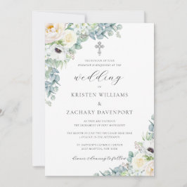 Invitación Kristen Boho Boda católica de la vegetación floral