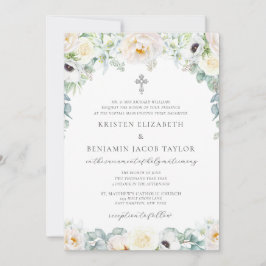 Invitación Kristen Simple Floral Blanca Boda
