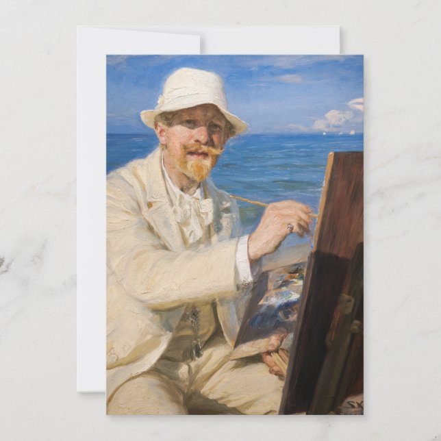 Invitación Kroyer - autorretrato en la playa de Skagen (Anverso)