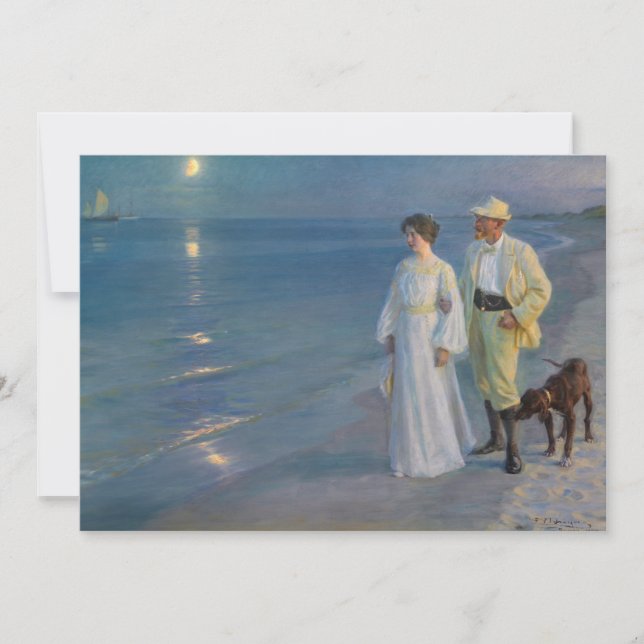 Invitación Kroyer - El artista y su esposa en la playa (Anverso)