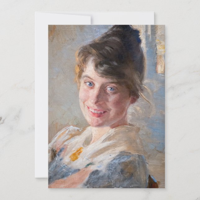 Invitación Kroyer - Retrato de la esposa de la artista Marie (Anverso)