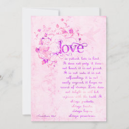 Invitación KRW Corinthians Love is: Wedding Invitation Pink