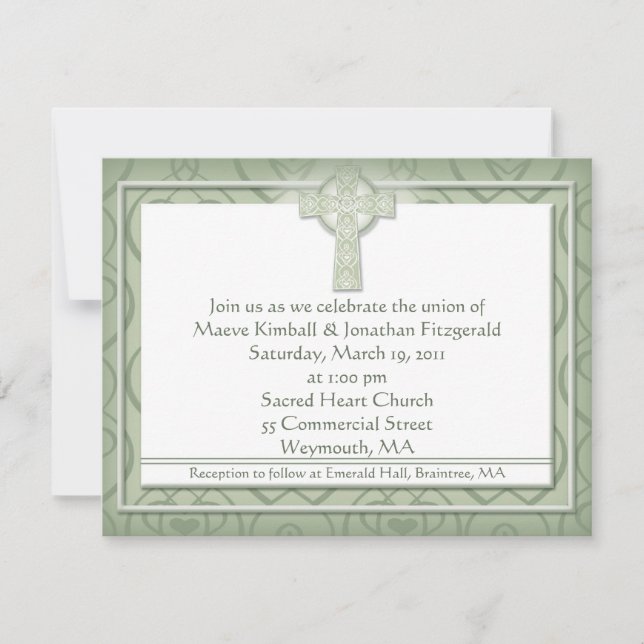 Invitación KRW Elegante Boda irlandés de la Cruz Celta (Anverso)
