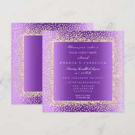 Invitación Krystal 1 Champaigne Glitter Confeti Dorado