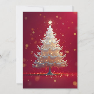 Invitación Kunstvoller weißer Weihnachtsbaum