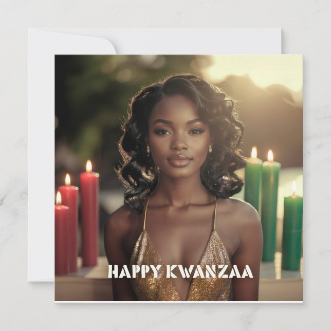 INVITACIÓN KWANZAA - FELIZ KWANZAA -  (Anverso)