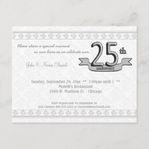 Invitación La 25ta celebración del aniversario del damasco de