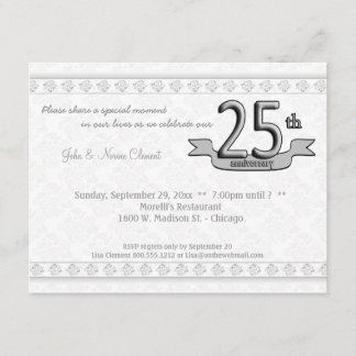 Invitación La 25ta celebración del aniversario del damasco de