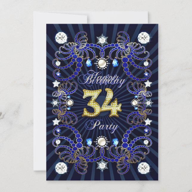 Invitación la 34ta fiesta de cumpleaños invita con las masas (Anverso)