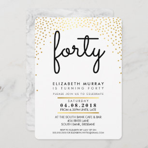 Invitación La 40.a fiesta de cumpleaños ELEGANTE INVITA a
