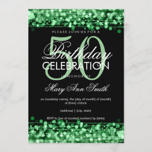 Invitación La 50.a fiesta de cumpleaños elegante chispea