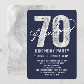 Invitación La 70.a fiesta de cumpleaños setenta fabulosos de
