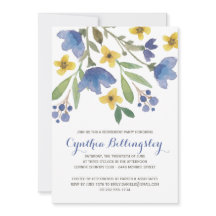 La acuarela azul florece al fiesta de retiro del |