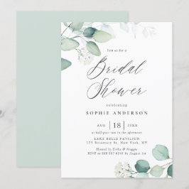 Invitación La acuarela Boho Eucalyptus Deja La Ducha Bridal E