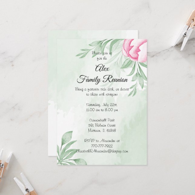 Invitación La acuarela Boho Eucalyptus deja la unión de la ve (Anverso/Reverso In Situ)