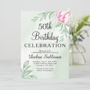 Invitación La acuarela Boho Eucalyptus deja su cumpleaños núm