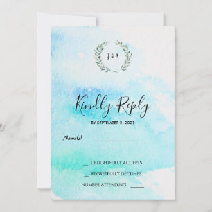 Invitación La acuarela botánica rusa deja la boda RSVP en