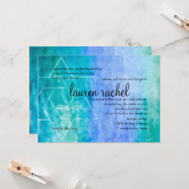Invitación La acuarela de Bat Mitzvah arroja una estrella azu