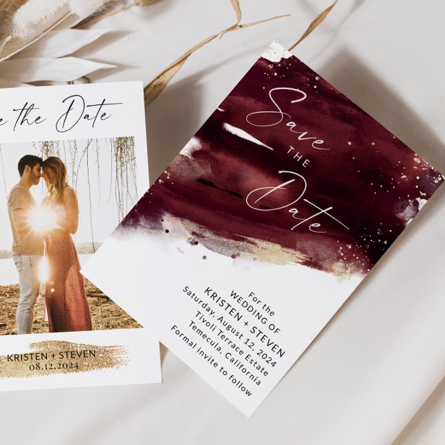 Invitación La acuarela de Borgoña salva la fecha (Subido por el creador)