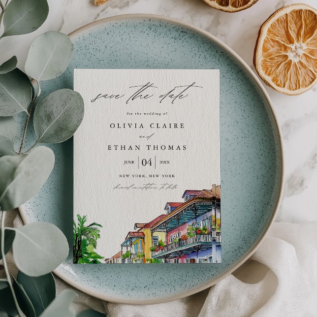 Invitación La acuarela de NOLA New Orleans Save the Date (Subido por el creador)