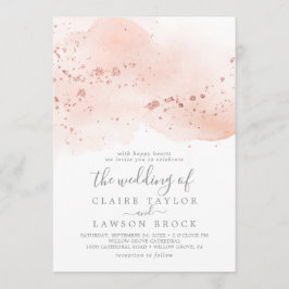 Invitación La acuarela de oro Rosa El Boda de