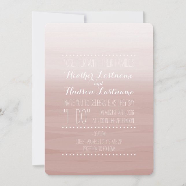 Invitación La acuarela de Rubor inspiró la boda de Ombre (Anverso)