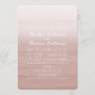Invitación La acuarela de Rubor inspiró la boda de Ombre